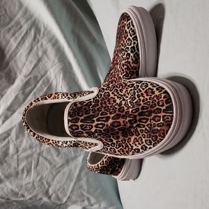 Canvas Three In Leopard Slip On Shoes Women's Size 10 Men's Size 8.5